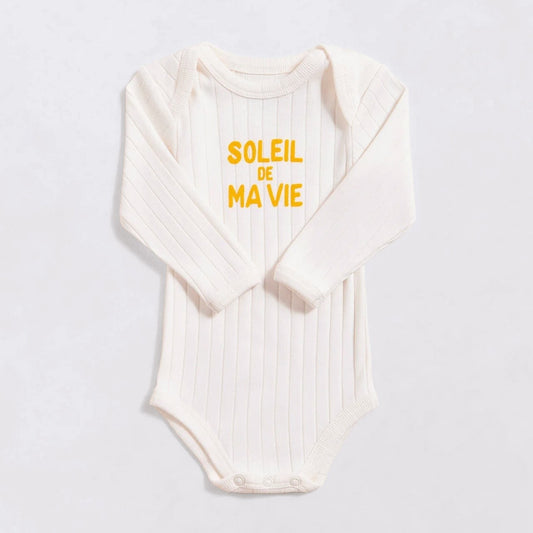 Le body Soleil de ma vie en coton bio - crème