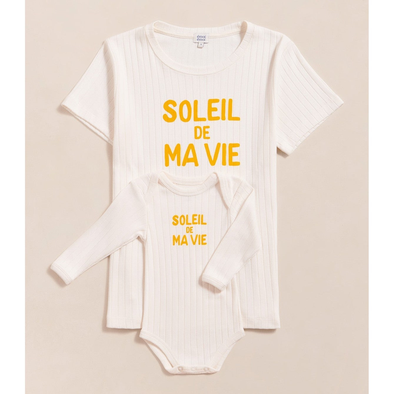 Le body Soleil de ma vie en coton bio - crème