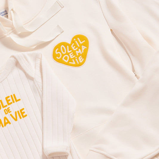 Le body Soleil de ma vie en coton bio - crème