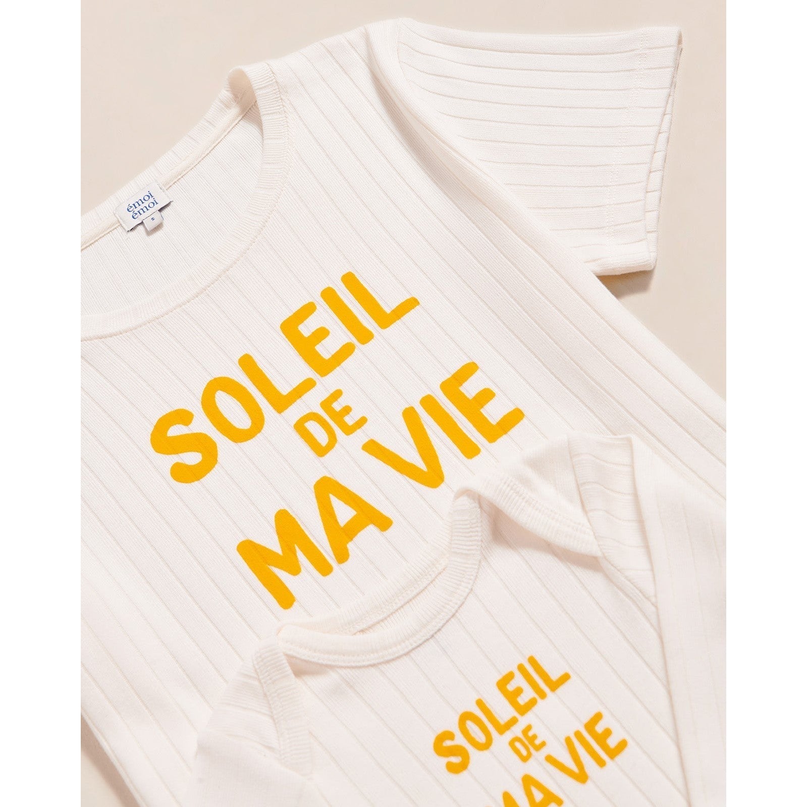 Le body Soleil de ma vie en coton bio - crème