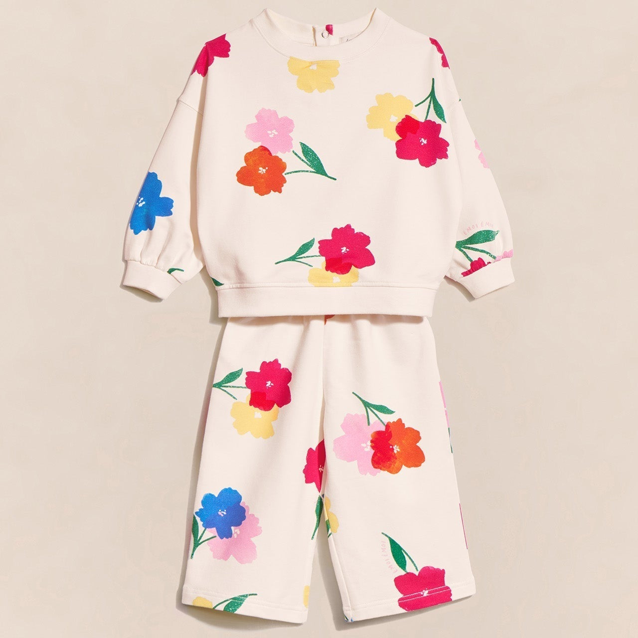 Le pantalon Palou en coton bio - Anémones bouquet
