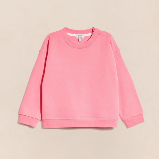 Le sweat Coeur solaire enfant avec coudières en coton bio - rose