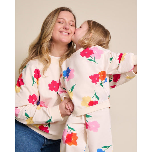 Le sweat Swann en coton bio - Anémones bouquet