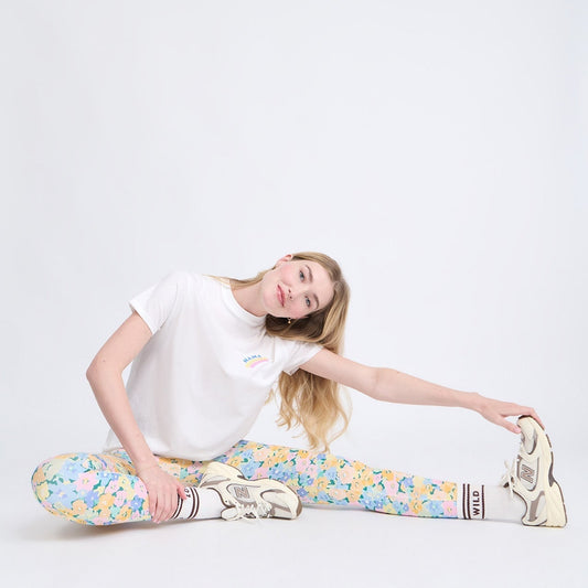Le t-shirt Mama rainbow en coton bio - blanc