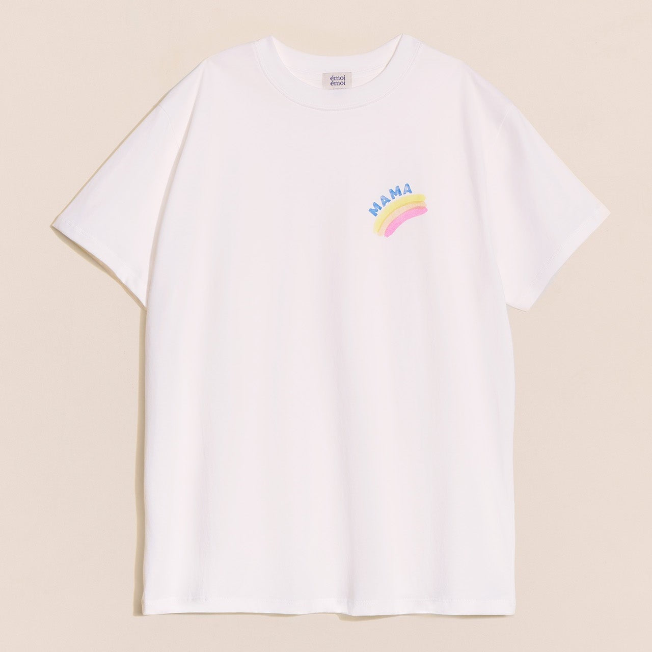 Le t-shirt Mama rainbow en coton bio - blanc
