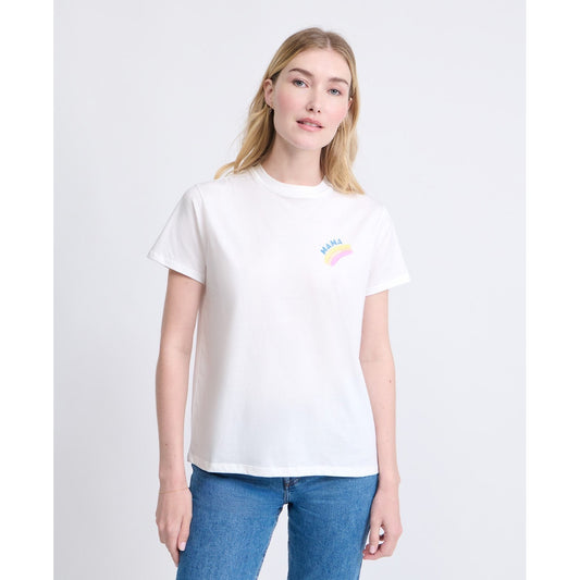 Le t-shirt Mama rainbow en coton bio - blanc