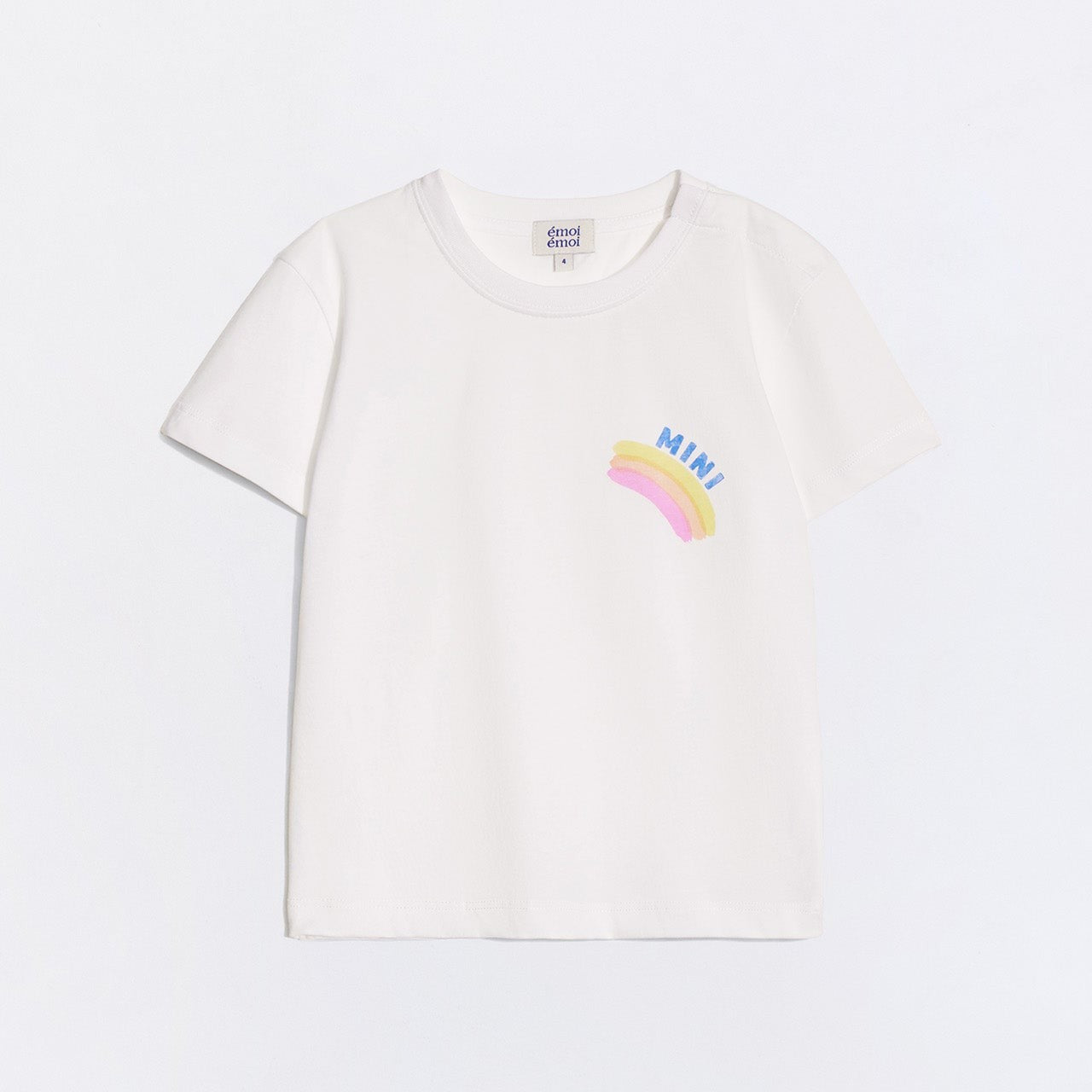 Le t-shirt Mini rainbow en coton bio - blanc
