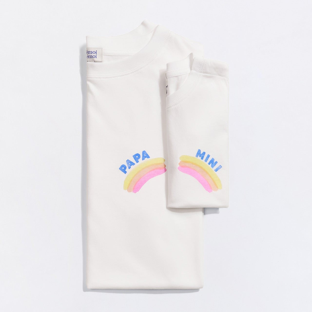 Le t-shirt Mini rainbow en coton bio - blanc