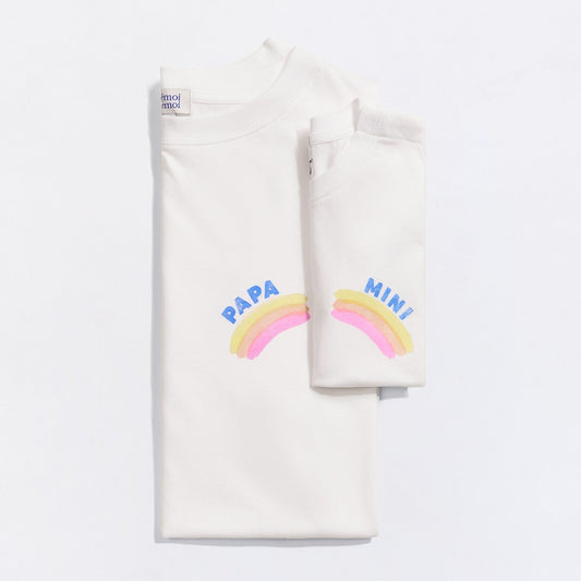 Le t-shirt Mini rainbow en coton bio - blanc