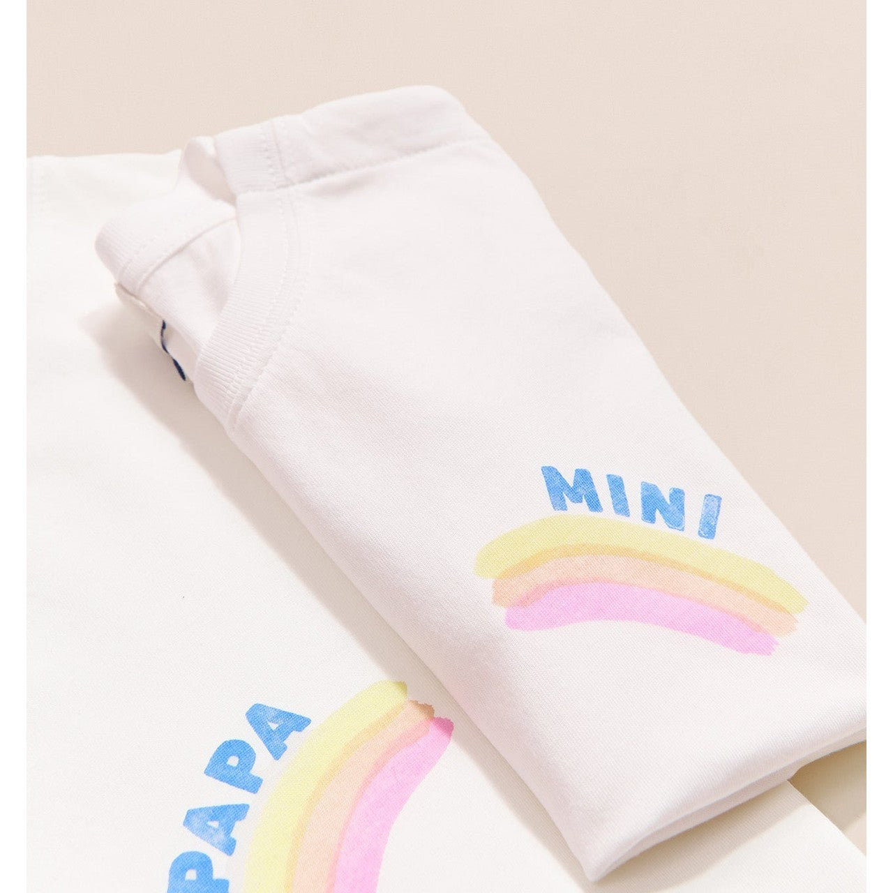 Le t-shirt Mini rainbow en coton bio - blanc