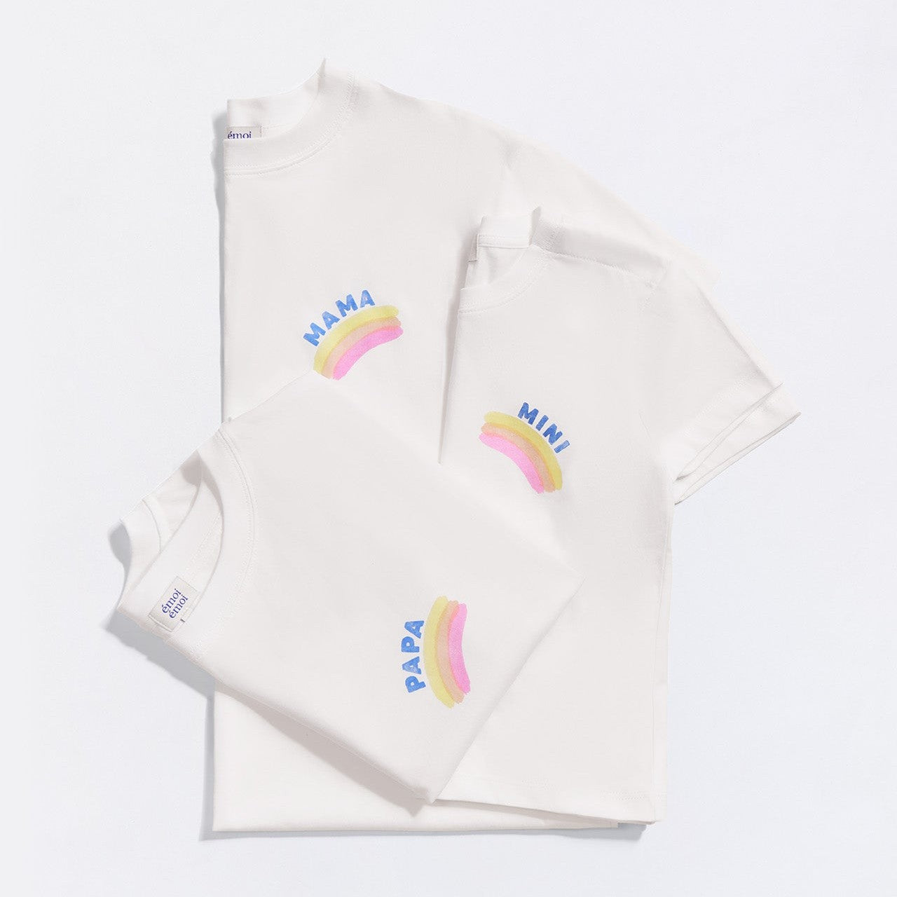Le t-shirt Mini rainbow en coton bio - blanc