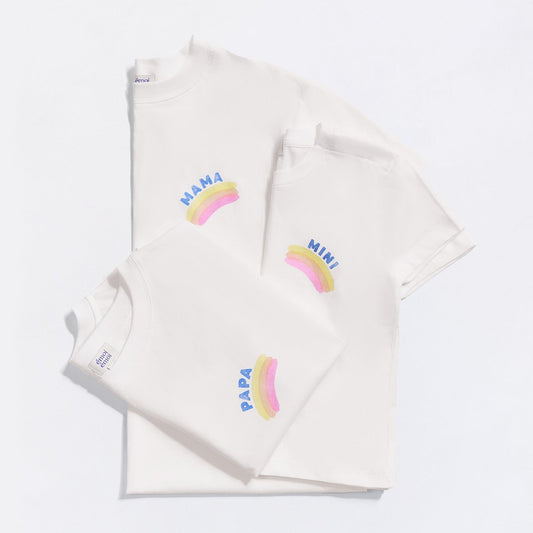 Le t-shirt Mini rainbow en coton bio - blanc