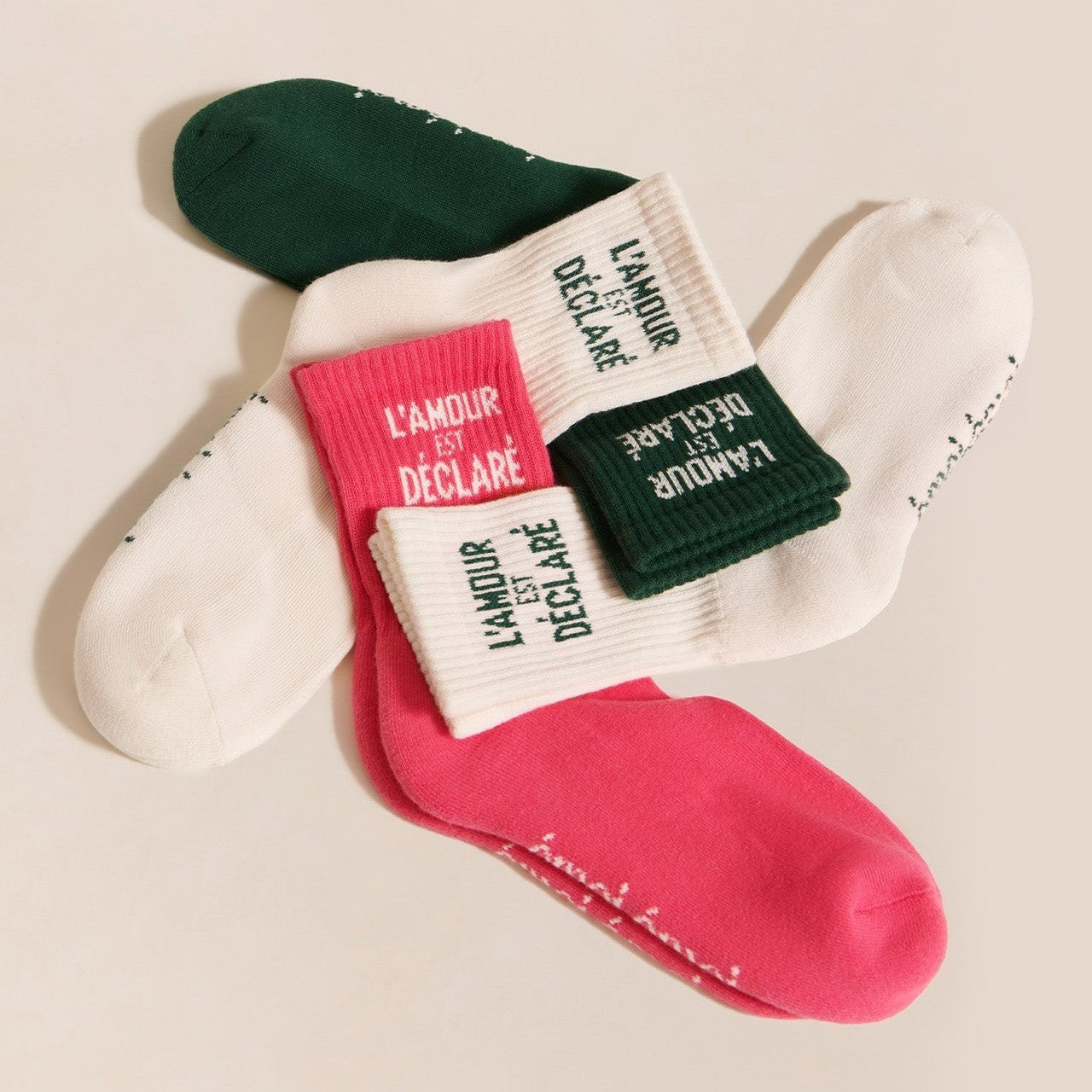 Les chaussettes L'amour est déclaré - rose