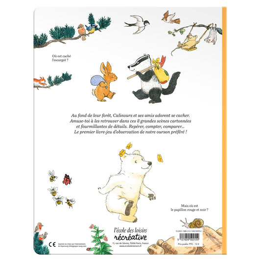 Livre Cherche et trouve Calinours dos avec illustrations animaux forêt