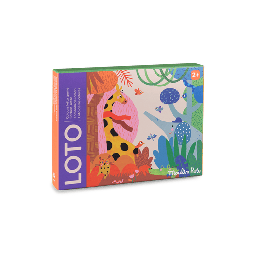 Moulin Roty Loto des couleurs Les Toupitis game box with animal illustrations