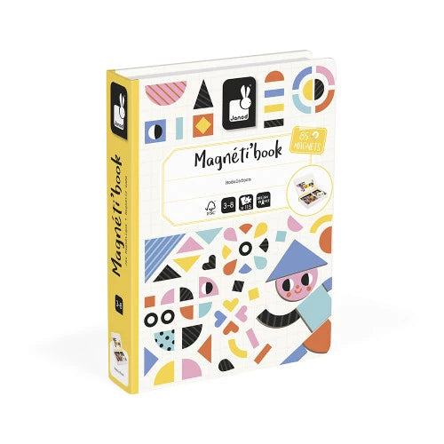 JANOD Magnéti'book Moduloform magnetic book with 85 colorful magnets for kids ages 3+