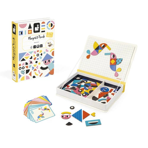 JANOD Magnéti'book Moduloform closed and open display with bird creations and loose magnetic pieces