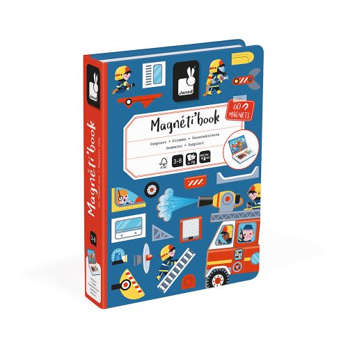 JANOD Magnéti'book Pompiers closed magnetic book with firefighter icons for ages 3-8