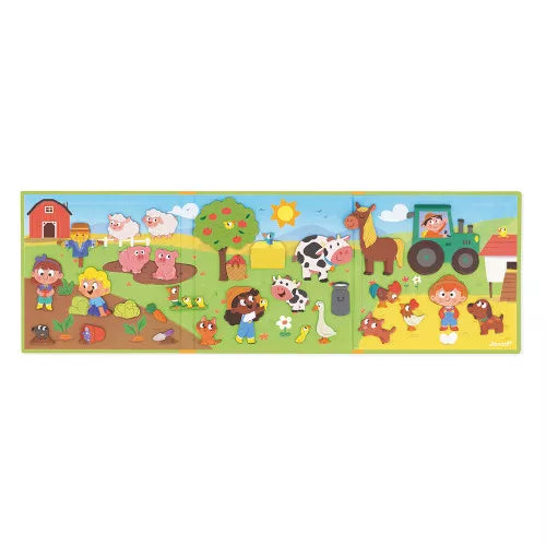 JANOD La Ferme magnetic play mat with farm animals and tractor