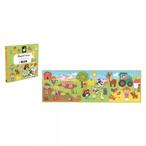 JANOD La Ferme magnetic book packaging with open play mat