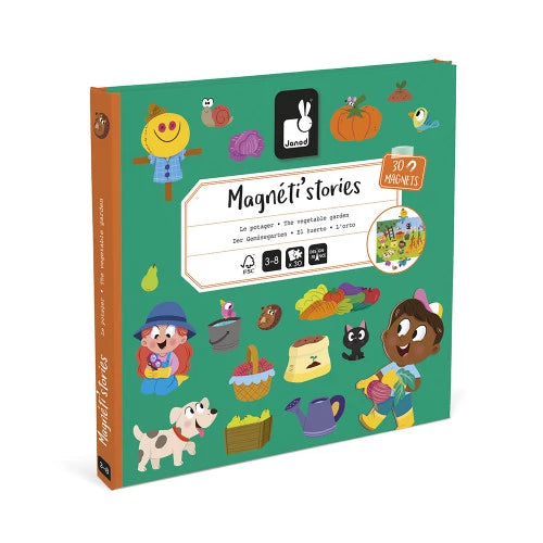 JANOD Magnéti'stories Le Potager box featuring 30 non-toxic magnets for ages 3-8 years