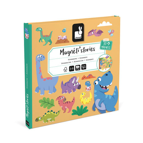 JANOD Magnéti'stories Dinosaur magnetic story set box with 30 pieces