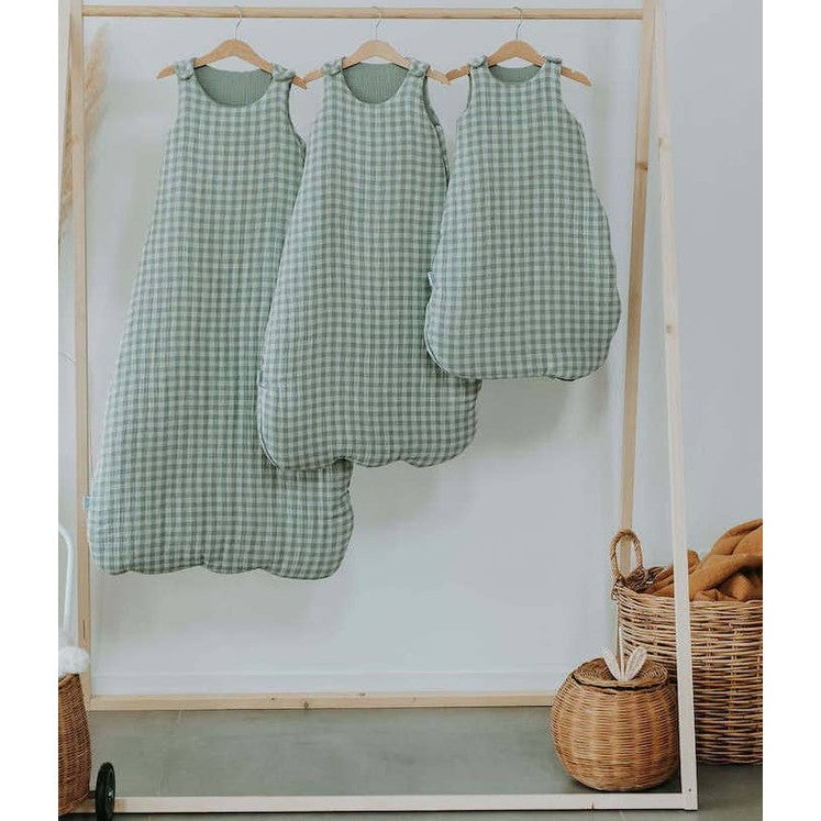 Gigoteuse vichy vert de gris 6-24 mois