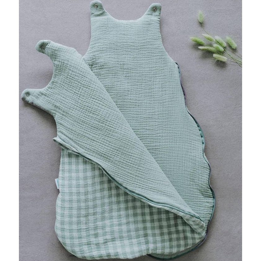 Gigoteuse vichy vert de gris 0-6 mois