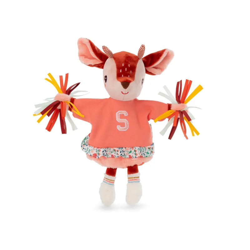 Lilliputiens Stella hand puppet deer with pom-poms and floral skirt