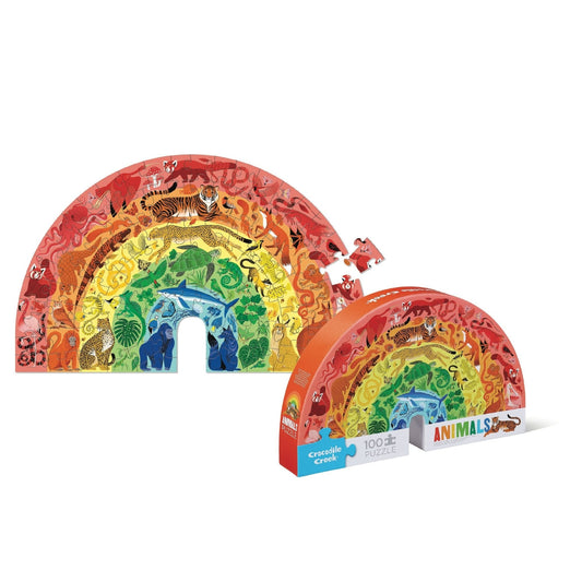 Maxi puzzle - 100 pièces - Arc-en-ciel Animaux - 6a+