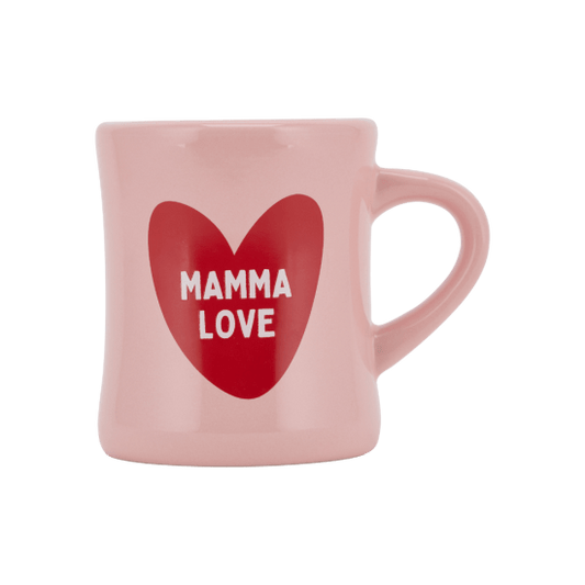 Mug en céramique Mamma Love avec petit cœur rouge