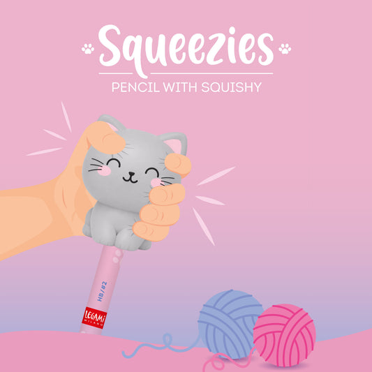 Crayon avec Anti-stress Kitty « Be Curious » - Squeezies