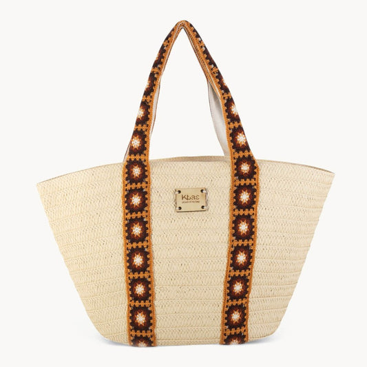 Panier en fibre naturelle avec fermeture éclair couleur naturelle