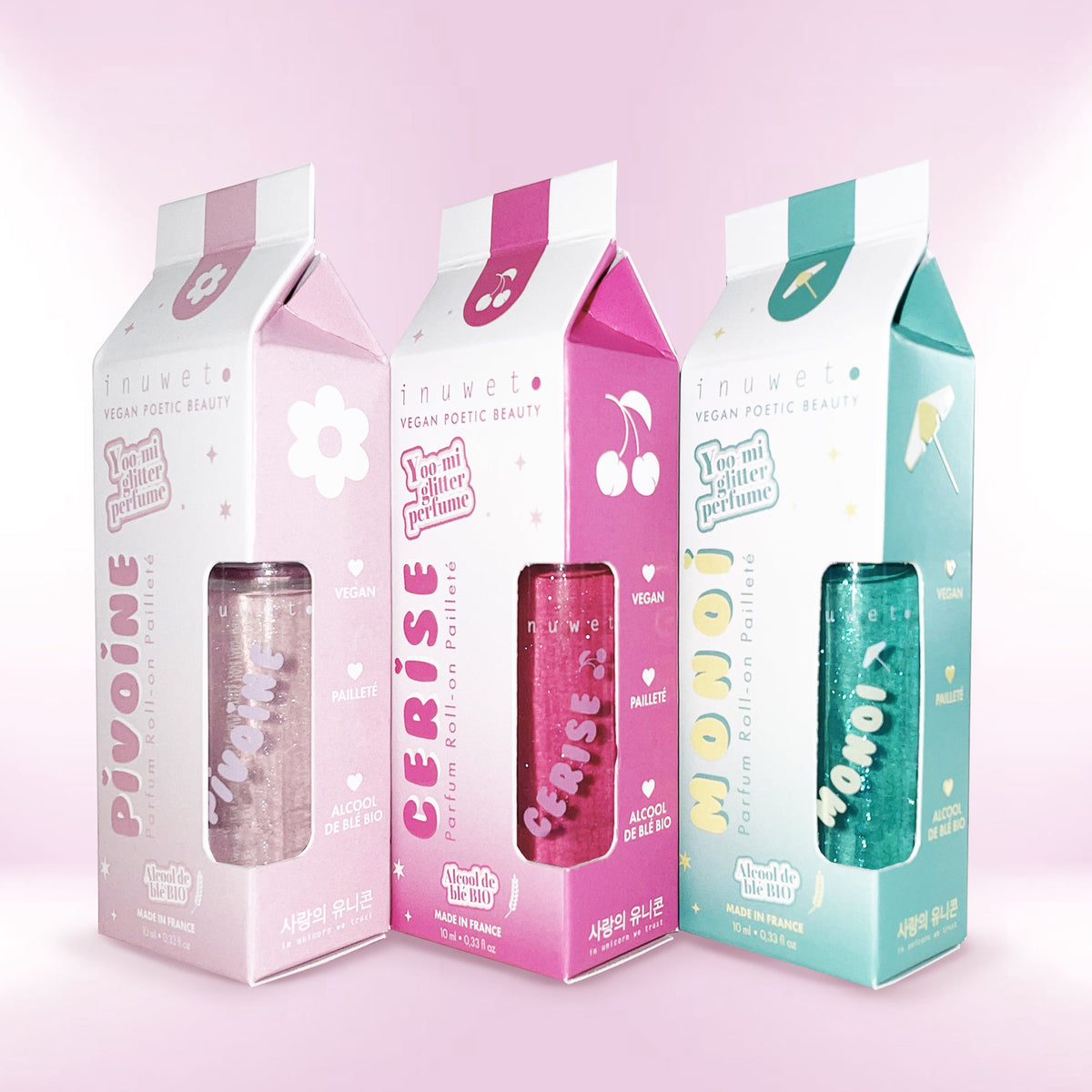 Parfum roll-on pailleté Pivoine 10 ml
