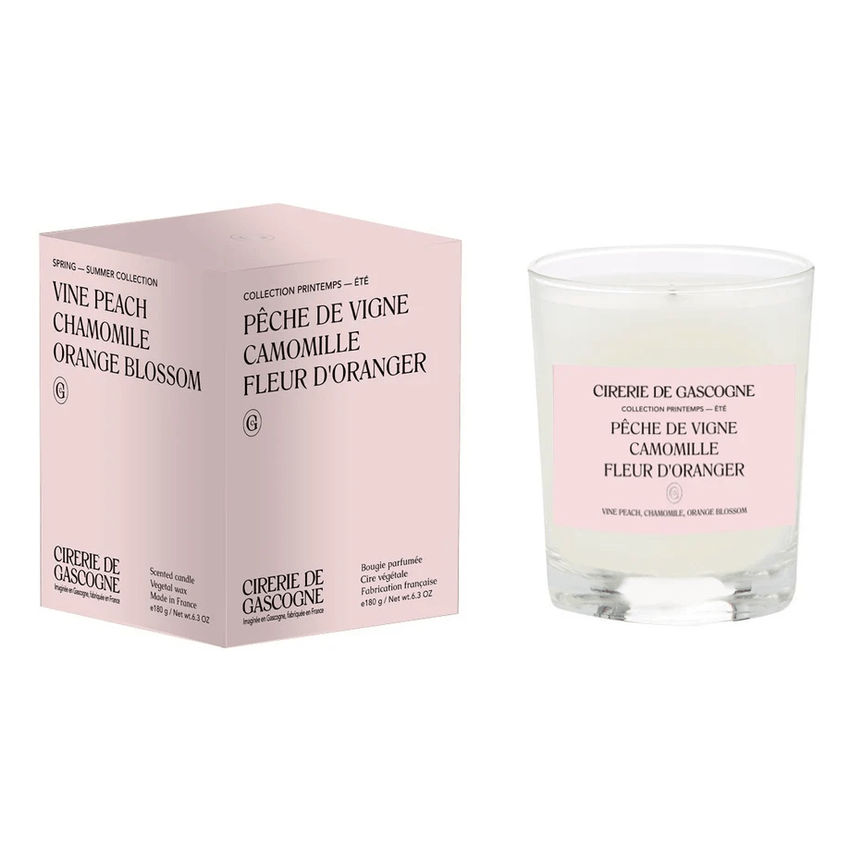 Pêche de vigne - Camomille - Fleur d'oranger - Bougie 180 gr
