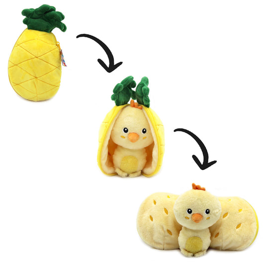 Peluche 2 en 1 Nugget le poussin/ananas Flipetz