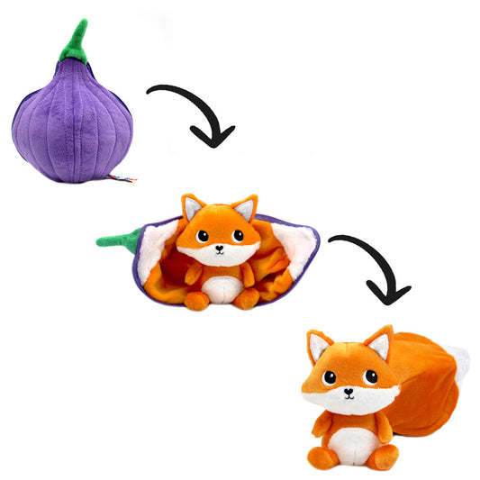 Peluche 2 en 1 Russet le renard et figue - Flipetz