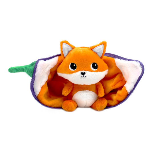 Peluche 2 en 1 Russet le renard et figue - Flipetz