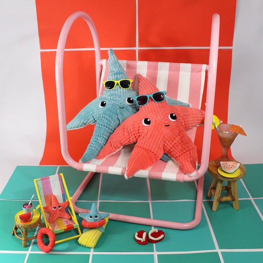 Peluche Wahou l'étoile de mer maman et son bébé corail