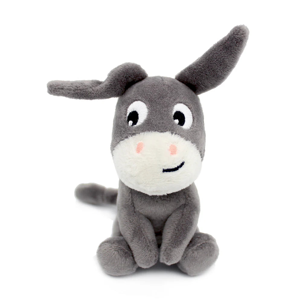 Peluche âne Poitou maman et son bébé gris - Les Ptipotos