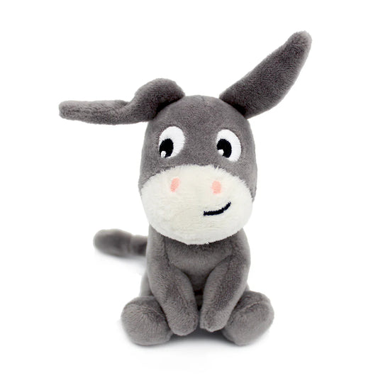 Peluche âne Poitou maman et son bébé gris - Les Ptipotos