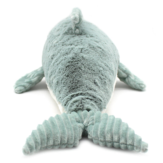 Peluche dauphin Tofou maman et son bébé vert menthe