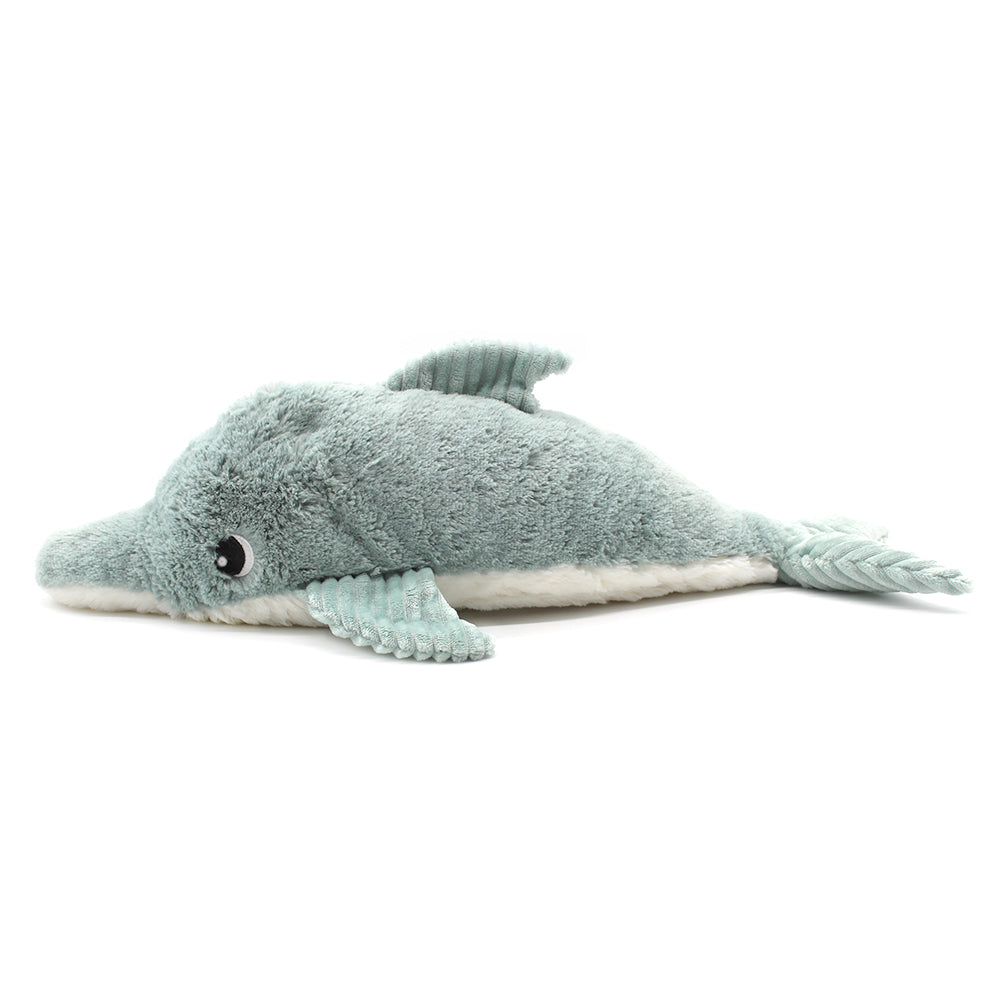 Peluche dauphin Tofou maman et son bébé vert menthe