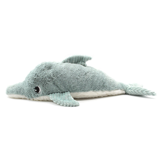 Peluche dauphin Tofou maman et son bébé vert menthe