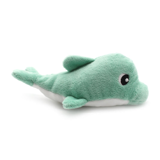 Peluche dauphin Tofou maman et son bébé vert menthe