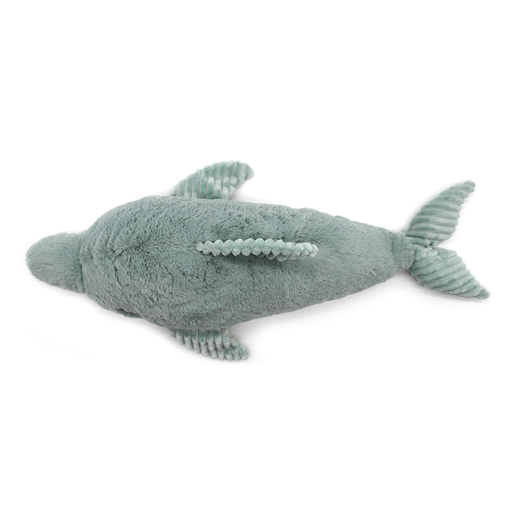Peluche dauphin Tofou maman et son bébé vert menthe
