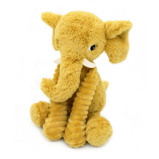 Peluche éléphant Dimoitou maman et bébé jaune moutarde