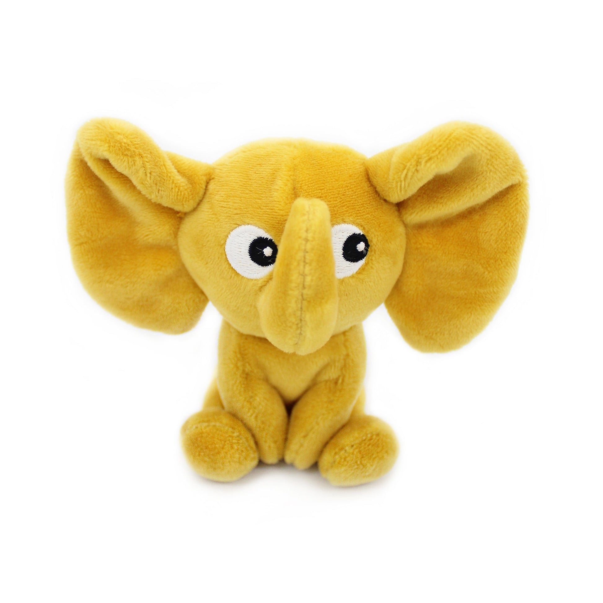 Peluche éléphant Dimoitou maman et bébé jaune moutarde
