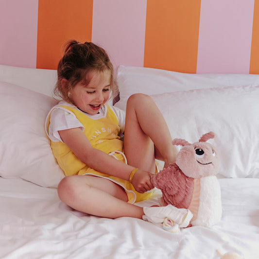 Peluche escargot Speedou maman et son bébé rose
