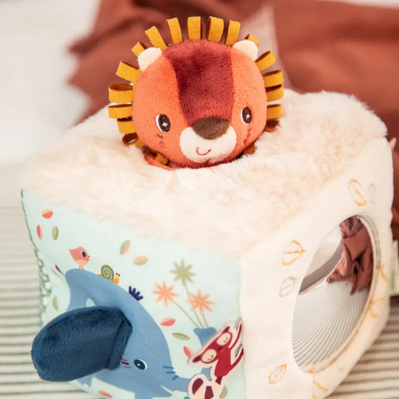 Cube d'activités Peluche Jack le lion Cube 12 cm